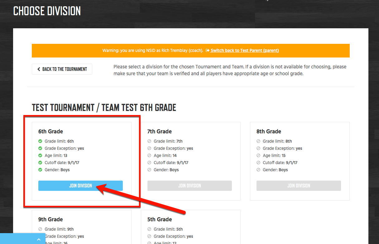 6 - Join a Tournament Division